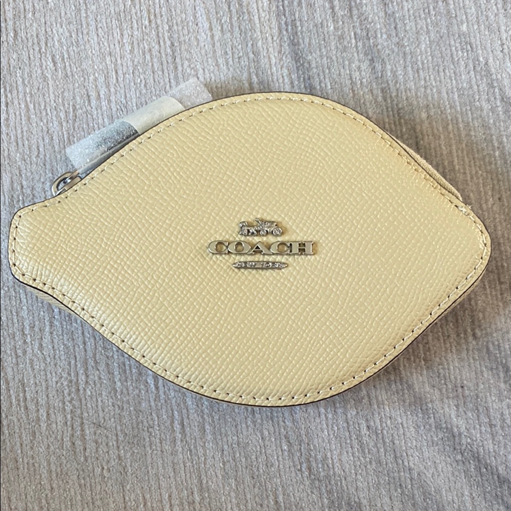 Coach Light Yellow Coin Pouch